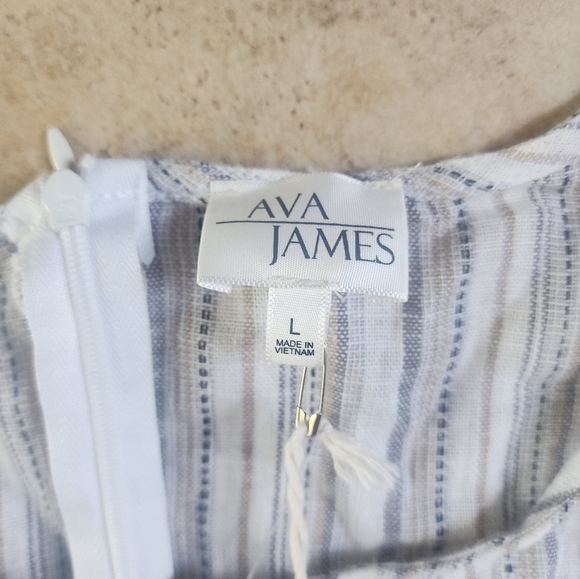 Ava James Striped Ruffled Hem Dress - Picture 3 of 5